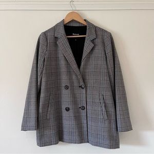 Madewell Double Breasted Oversized Plaid Blazer